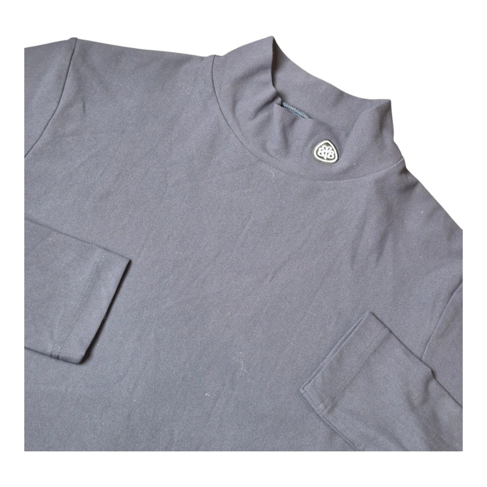 Brooks Brothers Country Club ProSport Men's S Mock Neck Long Sleeve Shirt Navy